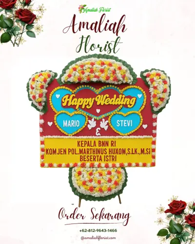 Karangan Papan Bunga Pernikahan di Warakas